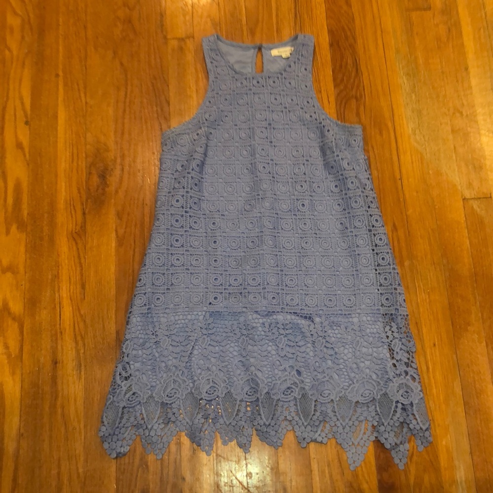Blue Crochet Shift Dress